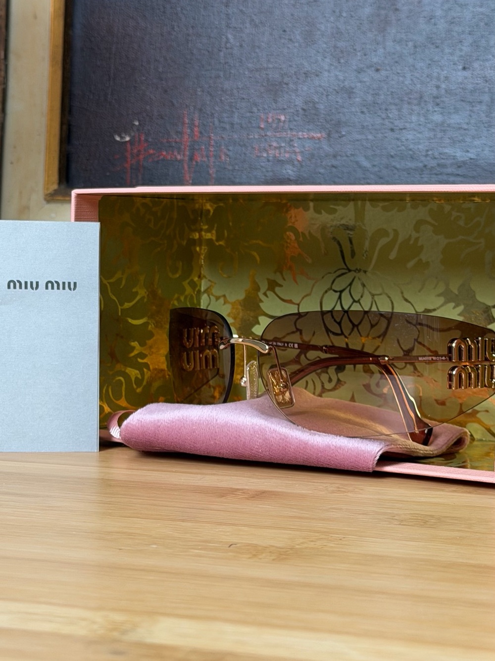 Miu Miu MU A51S Brown Rimless Sunglasses with box and accessories - Picture 4 of 4